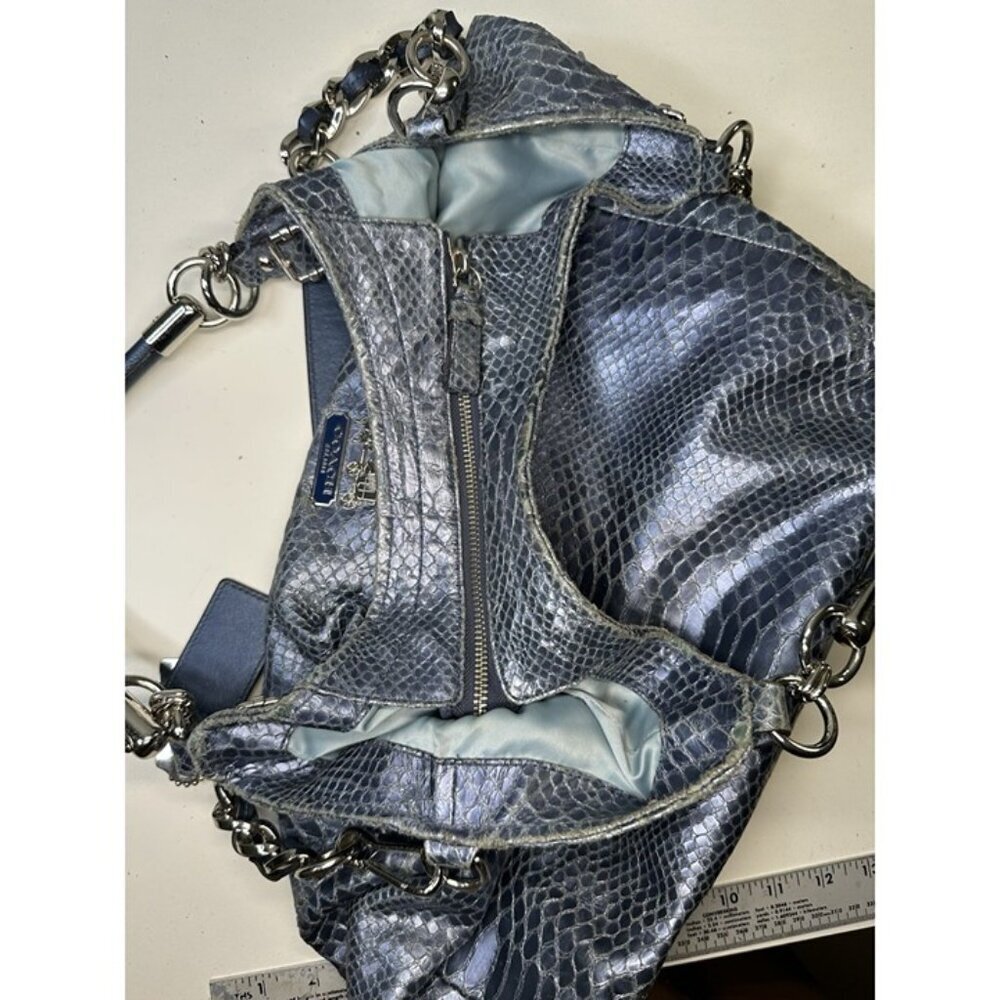 Coach Madison Embossed Leather Python Shoulder Ba… - image 5
